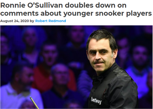 奥沙利文:兼职打斯诺克也能夺冠 我60岁仍站在巅峰