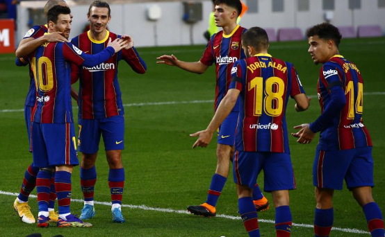 西甲-巴萨4-04-0大胜奥萨苏纳 梅西破门致敬马拉多纳格子献传射 西甲-巴萨4-04-0大胜奥萨苏纳 梅西破门致敬马拉多纳格子献传射