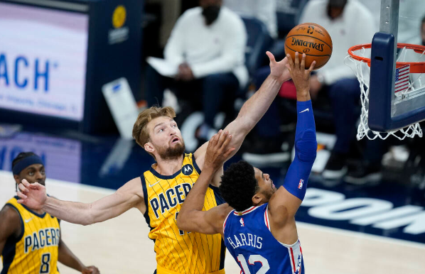 步行者103-94逆转76人 哈里斯27分小萨砍三双 勒维尔24分 步行者103-94逆转76人 哈里斯27分小萨砍三双 勒维尔24分