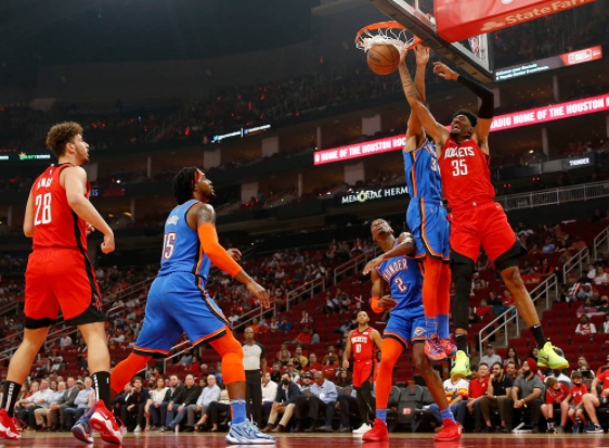 伍德砍29+13戈登22分 火箭124-91轻取雷霆迎赛季首胜 伍德砍29+13戈登22分 火箭124-91轻取雷霆迎赛季首胜