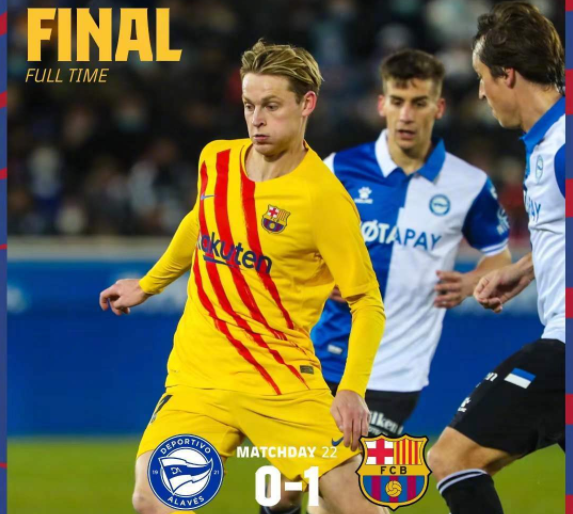 西甲-巴萨1-0阿拉维斯 距前四1分 费兰-托雷斯助攻德容绝杀 西甲-巴萨1-0阿拉维斯 距前四1分 费兰-托雷斯助攻德容绝杀