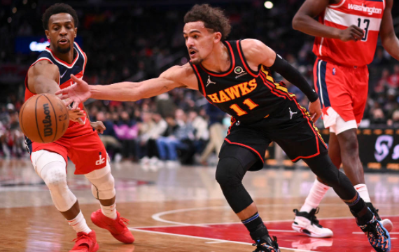 老鹰客场117-114险胜奇才 特雷-杨25+8库兹马22+11失绝平三分 老鹰客场117-114险胜奇才 特雷-杨25+8库兹马22+11失绝平三分