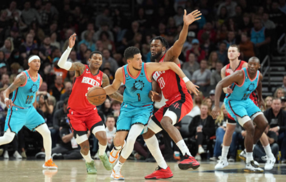 布克连续错失绝杀空砍41+8 杰伦-格林30分火箭122-121胜太阳 布克连续错失绝杀空砍41+8 杰伦-格林30分火箭122-121胜太阳