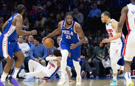 恩比德36+11博扬缺战 哈登高效三双76人147-116大胜活塞 恩比德36+11博扬缺战 哈登高效三双76人147-116大胜活塞