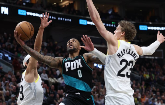 马尔卡宁空砍40+12利拉德30+12 开拓者6人得分上双127-115胜爵士 马尔卡宁空砍40+12利拉德30+12 开拓者6人得分上双127-115胜爵士