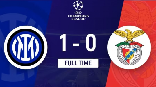 欧冠-国米1-0战胜本菲卡,劳塔罗中柱,图拉姆打入制胜球 欧冠-国米1-0战胜本菲卡,劳塔罗中柱,图拉姆打入制胜球