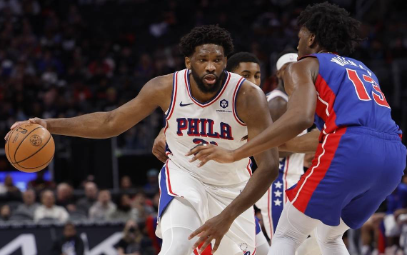 恩比德三节打卡狂轰41+11 76人129-111送活塞21连败 恩比德三节打卡狂轰41+11 76人129-111送活塞21连败