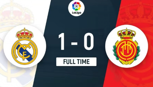 西甲-皇马1-0战胜马略卡暂居榜首,吕迪格头球破僵 西甲-皇马1-0战胜马略卡暂居榜首,吕迪格头球破僵