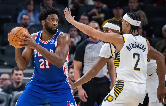 恩比德空砍31分西亚卡姆三双 哈里伯顿缺席步行者134-122胜76人 恩比德空砍31分西亚卡姆三双 哈里伯顿缺席步行者134-122胜76人