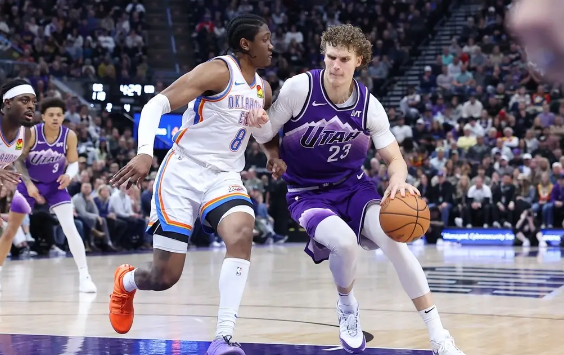 马尔卡宁33+11亚历山大28分 科林斯22分爵士124-117险胜雷霆 马尔卡宁33+11亚历山大28分 科林斯22分爵士124-117险胜雷霆