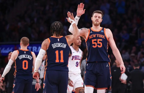 布伦森20+9 哈特20+19+10 乌布雷19+6 尼克斯106-79大胜76人 布伦森20+9 哈特20+19+10 乌布雷19+6 尼克斯106-79大胜76人