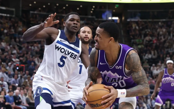 爱德华兹32分马尔卡宁22+12 森林狼三塔伤停114-104胜爵士 爱德华兹32分马尔卡宁22+12 森林狼三塔伤停114-104胜爵士