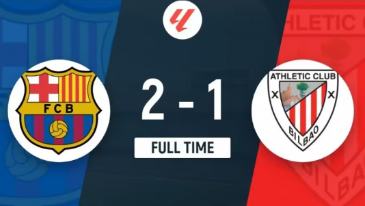 西甲-巴萨2-1毕尔巴鄂，亚马尔世界波，莱万破门