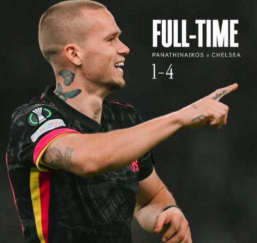 欧协联-切尔西4-1帕纳辛纳科斯 穆德里克1射2传菲利克斯双响+造点